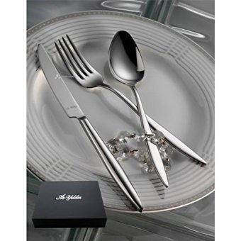 Aryıldız Elegant Mat Saten Sandıklı 89 Parça 12 Kişilik Çatal Kaşık Bıçak Takımı Gümüş