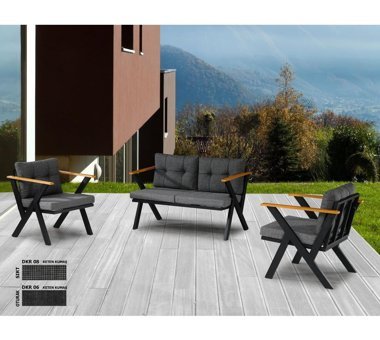 Dekoroom's Zeta Metal 4'lü Bahçe Koltuğu Lacivert