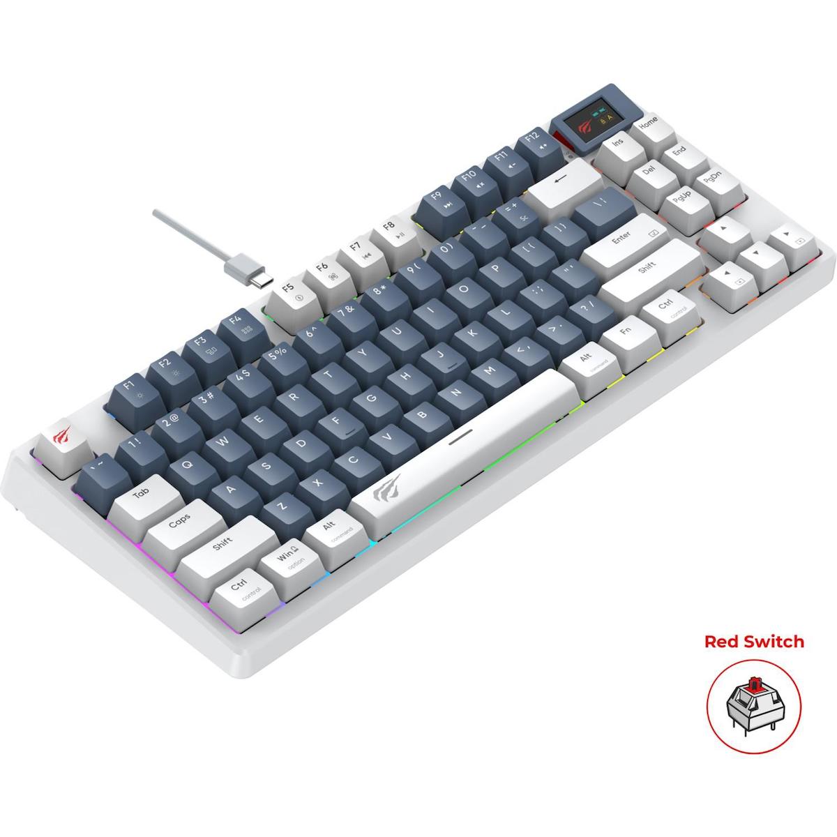 Havit Gamenote KB884L İngilizce Q Kablolu Beyaz Mekanik Klavye