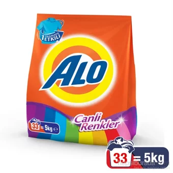 Alo Renkliler İçin 33 Yıkama Toz Deterjan 5 kg