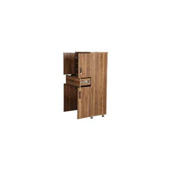 Bengi Ticaret 4 Kapaklı 4 Raflı Çok Amaçlı Dolap Ceviz 180 x 56 x 35 cm