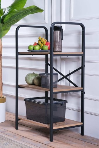 Pimango Carolina 3 Raflı Çok Amaçlı Dolap Kahverengi 119 x 96 x 40 cm