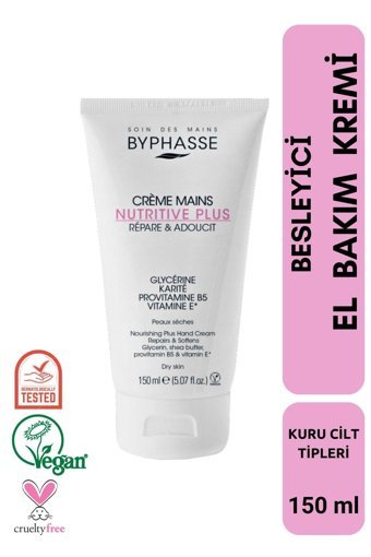 Byphasse Besleyici Pro Vitamin B5 Hassas Ciltler Organik Vegan Parfümsüz El Kremi 150 ml