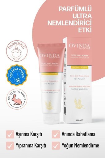 Ovinda Gliserinli Hassas Ciltler Organik Vegan Parfümlü El Kremi 100 ml