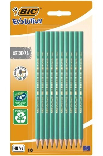 Bic Eco Evolution 650 Blister 10'lu Köşeli Siyah HB Kurşun Kalem Seti
