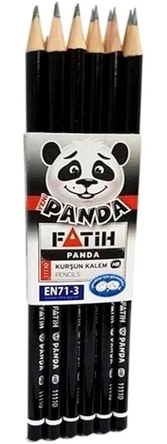 Fatih Panda 5'li Yuvarlak Siyah HB Kurşun Kalem Seti