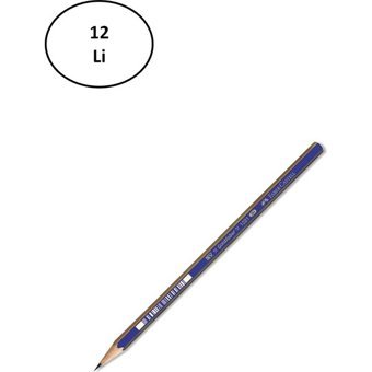 Faber-Castell 1221 Gold 12'li Köşeli Siyah 3H Kurşun Kalem Seti