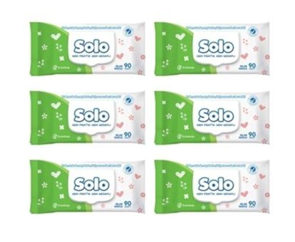 Dalin Solo 90 Yaprak 6'lı Paket Islak Mendil