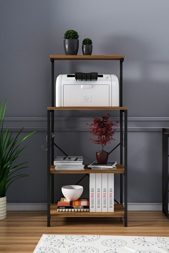 Timeonline 4 Raflı Çok Amaçlı Dolap Kahverengi 132 x 60 x 40 cm