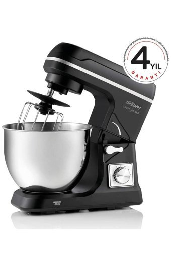 Arzum Crust Mix Neo Paslanmaz Çelik 1400 W 5 lt Standlı Hamur Yoğurma ve Mutfak Şefi Siyah