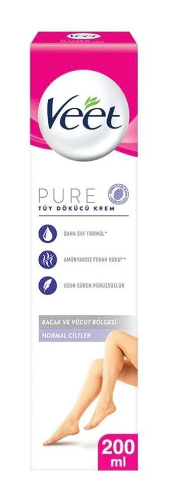 Veet Normal Ciltler İçin Koltuk Altı Bacak Genital Bölge Kadın Tüy Dökücü Krem 200 ml