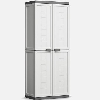 Sadece Nette 2 Kapaklı 4 Raflı Çok Amaçlı Dolap Gri 166 x 68 x 39 cm
