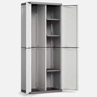 Sadece Nette 2 Kapaklı 4 Raflı Çok Amaçlı Dolap Gri 166 x 68 x 39 cm