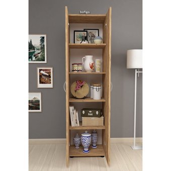 Bofigo 2 Kapaklı 5 Raflı Çok Amaçlı Dolap Çam 178 x 49 x 32 cm