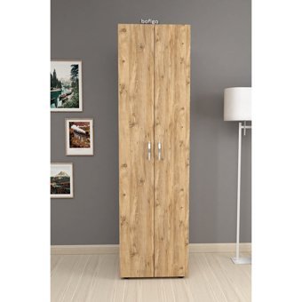 Bofigo 2 Kapaklı 5 Raflı Çok Amaçlı Dolap Çam 178 x 49 x 32 cm