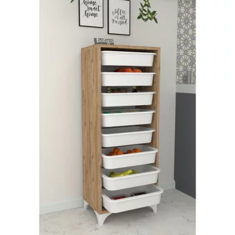 Bofigo 8 Çekmeceli Çok Amaçlı Dolap Çam 109 x 45 x 30 cm