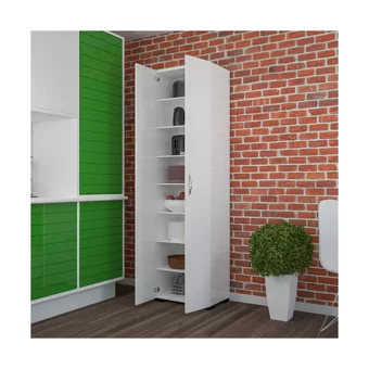 Evnovi Furkan 2 Kapaklı 8 Raflı Çok Amaçlı Dolap Beyaz 183 x 50 x 35 cm