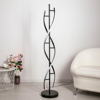 Triolux Tra20086 2'li Metal Ayaklı Tek Ayak Çubuk Burgulu Lambader Siyah