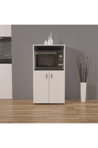 Erahome Ece 2 Kapaklı 4 Raflı Çok Amaçlı Dolap Beyaz 60 x 60 x 45
