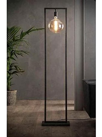 Retrodesign Metal Ayaklı 2 Ayaklı Yuvarlak Lambader Siyah