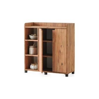 Sivas Gözde Mobilya Dresuar 2 Kapaklı 4 Raflı Çok Amaçlı Dolap Çam 90 x 37 x 97 cm
