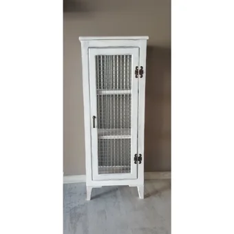 Le Atölye Nostaljik 1 Kapaklı 3 Raflı Çok Amaçlı Dolap Gri 40 x 26 x 132 cm