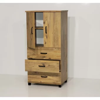 Mobilya Sarayı 2 Kapaklı 4 Çekmeceli 2 Raflı Çok Amaçlı Dolap Çam 128 x 61 x 44 cm