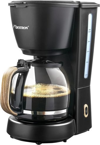 Bestron Plastik Filtreli Karaf 1.5 L Hazne Kapasiteli 10 Fincan Akıllı 1000 W Siyah Filtre Kahve Makinesi