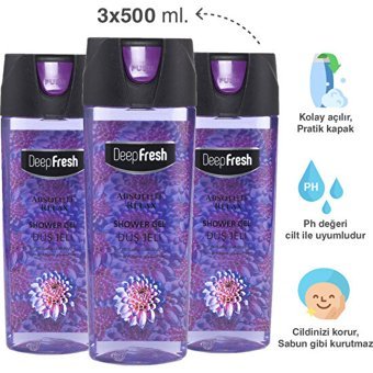 Deep Fresh Absolute Relax Çiçek Duş Jeli 3x500 ml