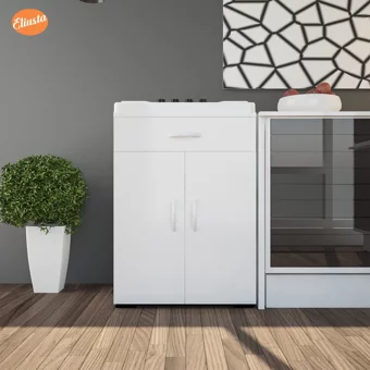 Modilayn 2 Kapaklı 1 Çekmeceli Çok Amaçlı Dolap Beyaz 85 x 59 x 50 cm