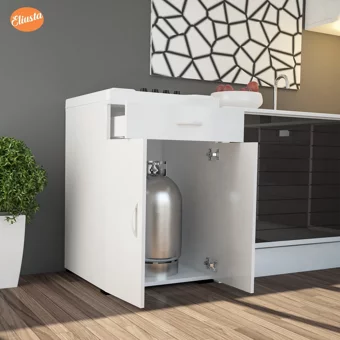 Modilayn 2 Kapaklı 1 Çekmeceli Çok Amaçlı Dolap Beyaz 85 x 59 x 50 cm