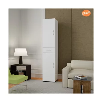 Modilayn Can 2 Kapaklı 1 Çekmeceli 4 Raflı Çok Amaçlı Dolap Beyaz 171 x 34 x 32 cm