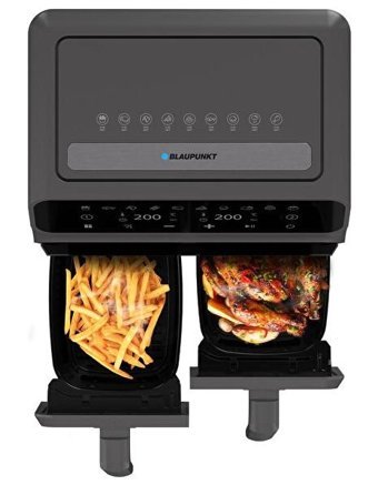 Blaupunkt D7800 Taste Master Airfryer 8 lt İki Hazneli Led Ekranlı Yağsız Sıcak Hava Fritözü Siyah
