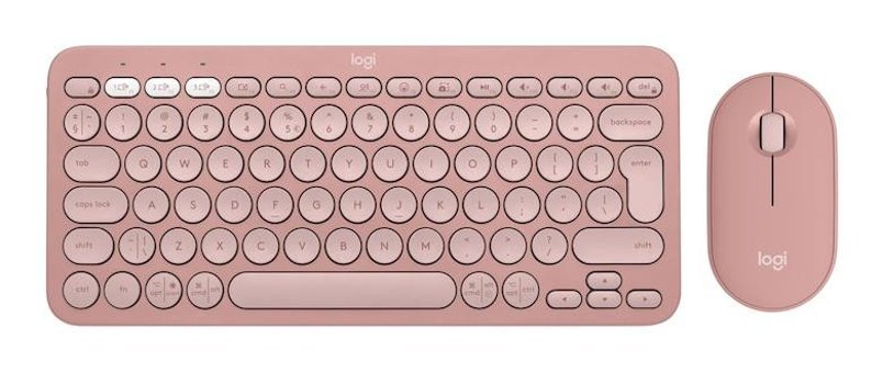 Logitech Pebble 2 Combo Pembe Kablosuz Klavye Mouse Seti
