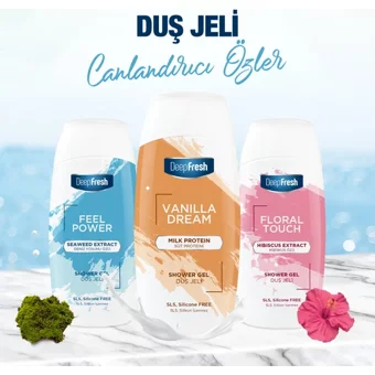 Deep Fresh Deniz Yosunu Hibiskus Süt Proteini Duş Jeli 3x400 ml