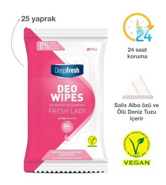 Deep Fresh Deo Wipes Fresh Lady 20 Yaprak Islak Mendil