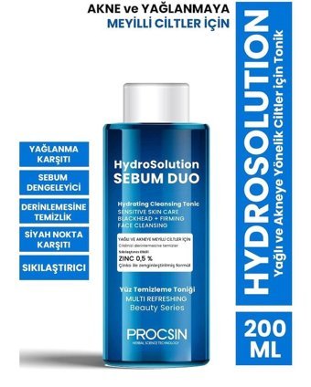 Procsin Hydrosolution Akneli ve Yağlı Ciltler İçin Gözenek Sıkılaştırıcı Leke Giderici Losyon Tonik 200 ml