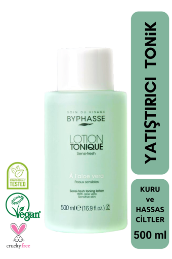 Byphasse Yatıştırıcı Hassas ve Kuru Ciltler İçin Yüz Temizleyici Losyon Tonik 500 ml