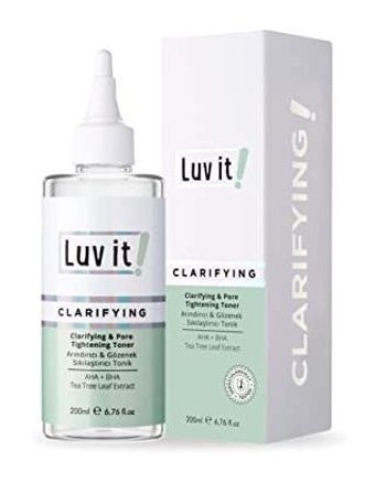 Luv it! Arındırıcı Tüm Ciltler İçin Aha+Bha Salisilik Asitli Gözenek Sıkılaştırıcı Leke Giderici Yüz Temizleyici Tonik 200 ml