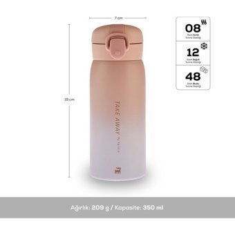 Karaca Skyfall Çelik 350 ml Matara Termos Pembe