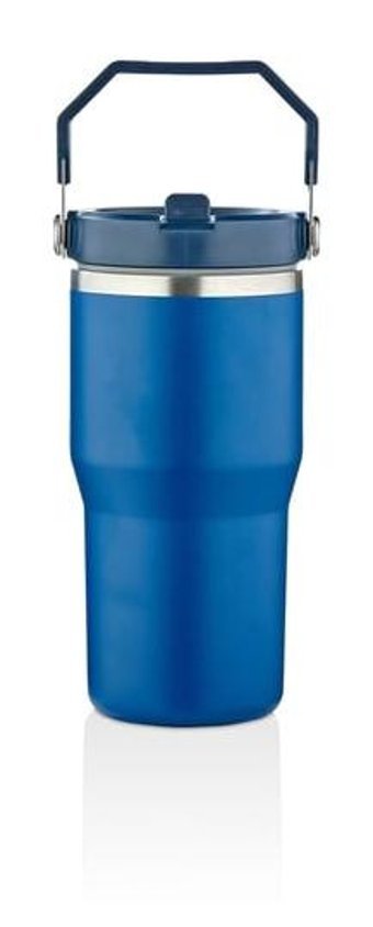 Refox Paslanmaz Çelik 580 ml Bardak Pipetli Termos Mavi
