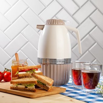 Schafer Hause Cam 2 lt Çaydanlık Termos Beyaz