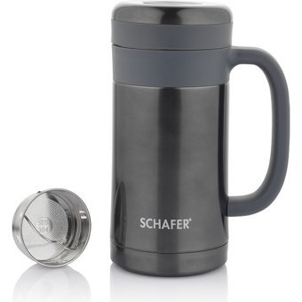 Schafer Iron Man Çelik 450 ml Bardak Termos Siyah