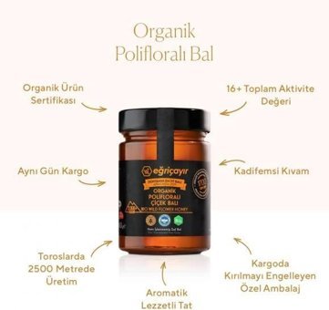 Eğriçayır Polifloralı Organik Çiçek Balı 450 gr