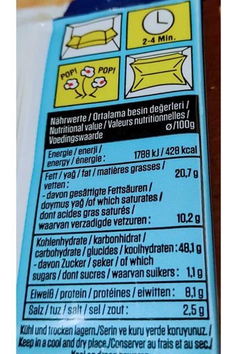 Baktat Mikrodalga Mısır 22x100 gr