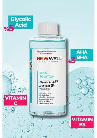New Well Tüm Cilt Tipleri İçin Aha+Bha Gözenek Sıkılaştırıcı Leke Giderici Likit Tonik 200 ml