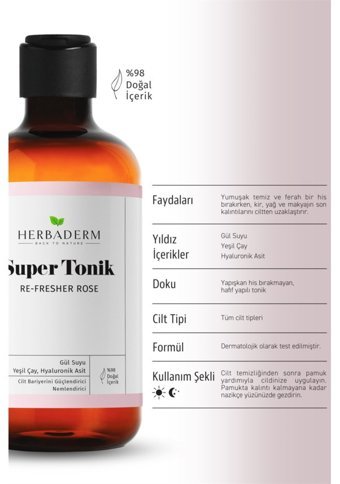 Herbaderm Re Fresher Tüm Cilt Tipleri İçin Aha+Bha Gözenek Sıkılaştırıcı Likit Tonik 251 ml