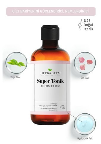 Herbaderm Re Fresher Tüm Cilt Tipleri İçin Aha+Bha Gözenek Sıkılaştırıcı Likit Tonik 251 ml