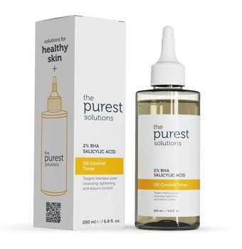 The Purest Solutions Yağlı ve Karma Ciltler İçin Aha+Bha Salisilik Asitli Gözenek Sıkılaştırıcı Leke Giderici Yüz Temizleyici Likit Tonik 200 ml