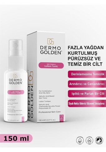 Dermo Golden Yağlı ve Karma Ciltler İçin Salisilik Asitli Gözenek Sıkılaştırıcı Sprey Tonik 150 ml